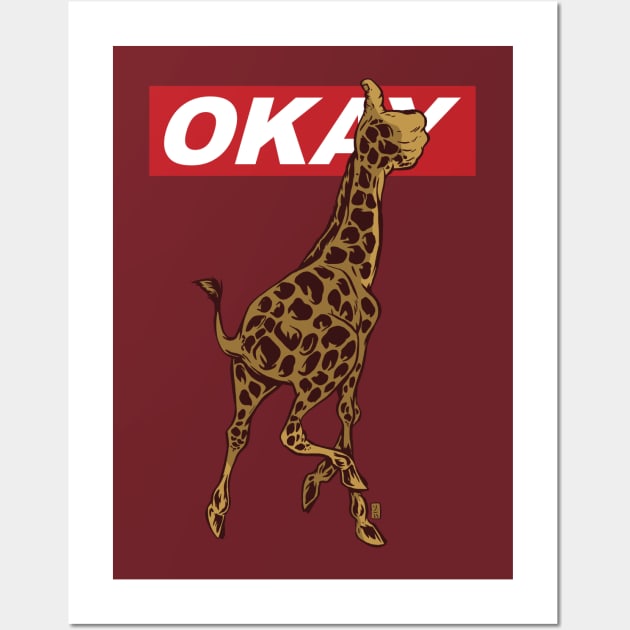 Okay Giraffe Wall Art by Thomcat23